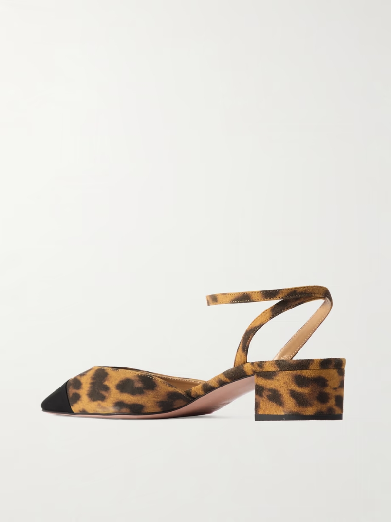 French Flirt 35 grosgrain-trimmed leopard-print suede pumps French Flirt 35 grosgrain-trimmed leopard-print suede pumps