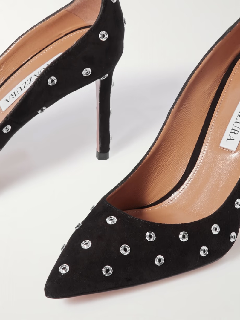 Love Affair 85 embellished suede pumps Love Affair 85 embellished suede pumps