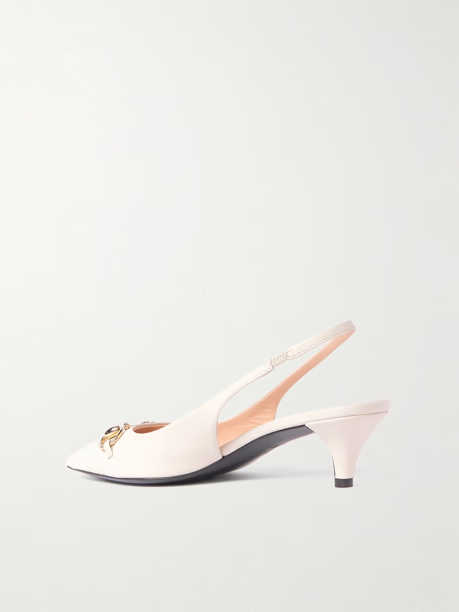 Erin horsebit-detailed leather slingback pumps Erin horsebit-detailed leather slingback pumps
