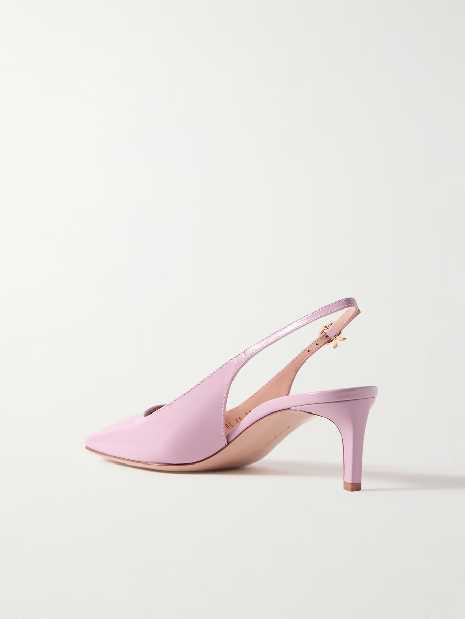 Nuit 55 glossed-leather slingback pumps Nuit 55 glossed-leather slingback pumps
