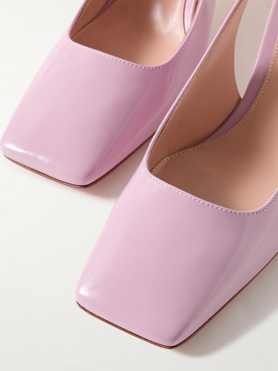 Nuit 55 glossed-leather slingback pumps Nuit 55 glossed-leather slingback pumps