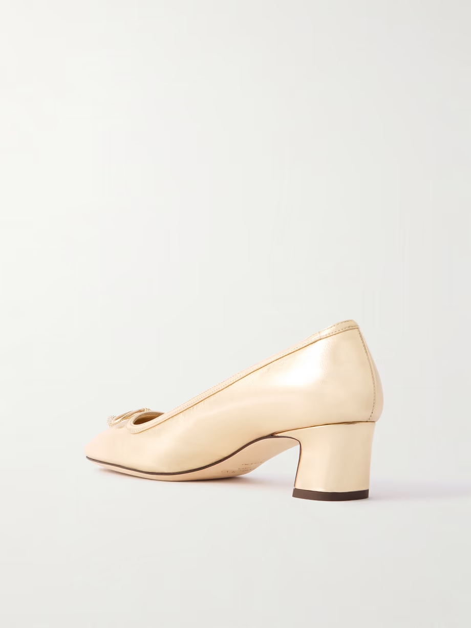 Elme 45 embellished metallic leather pumps Elme 45 embellished metallic leather pumps