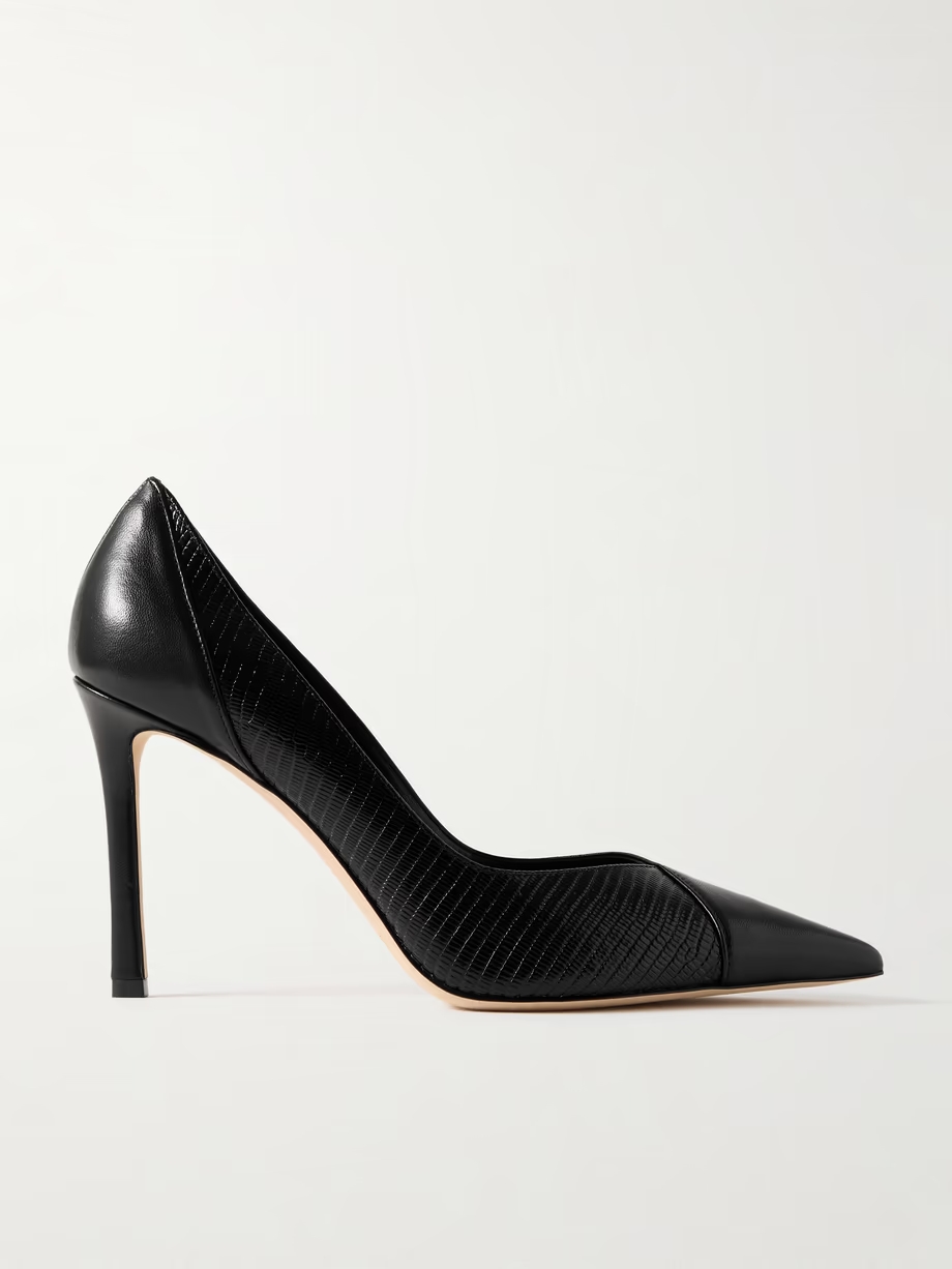 Cass 95 lizard-effect and smooth leather pumps Cass 95 lizard-effect and smooth leather pumps