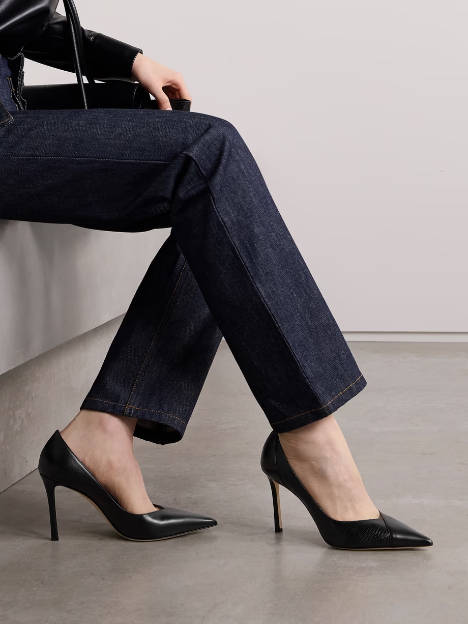 Cass 95 lizard-effect and smooth leather pumps Cass 95 lizard-effect and smooth leather pumps