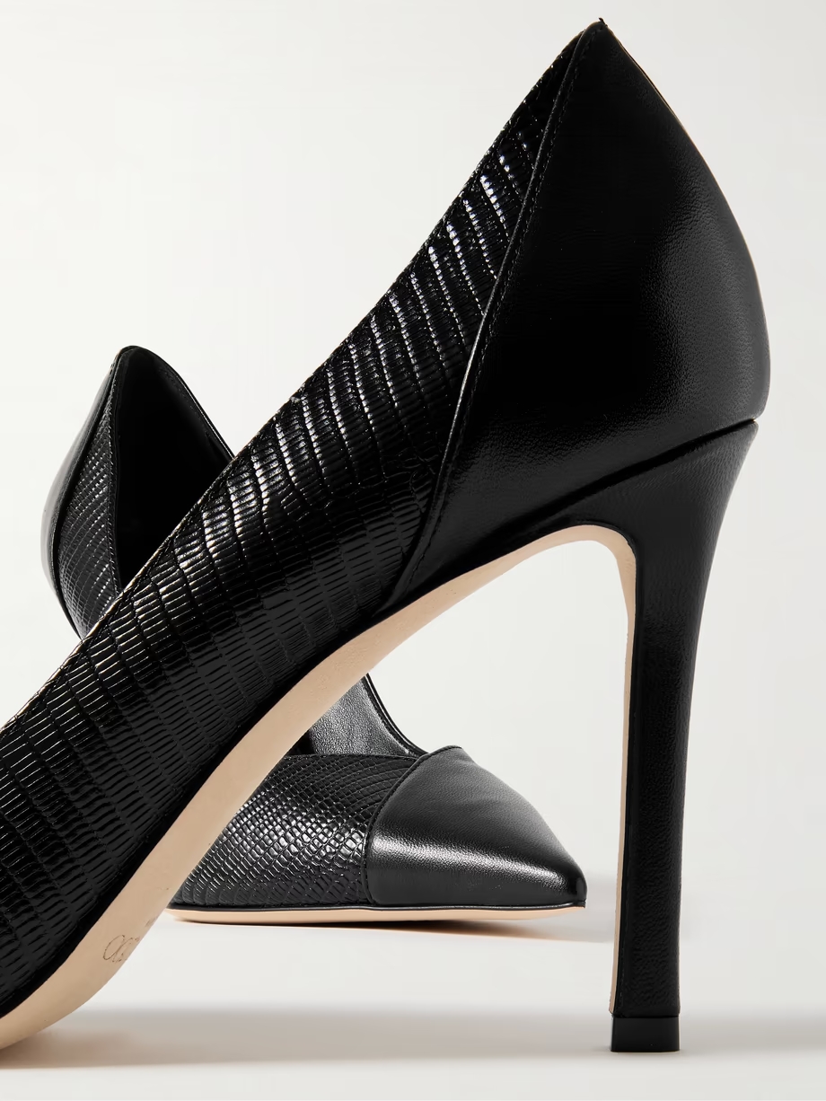 Cass 95 lizard-effect and smooth leather pumps Cass 95 lizard-effect and smooth leather pumps