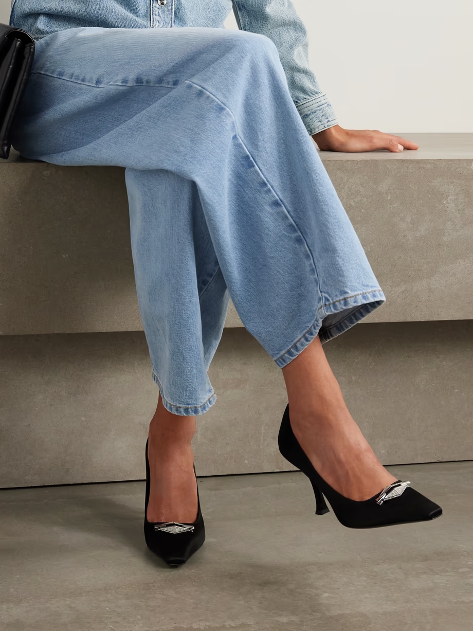 Ryker 90 embellished satin pumps Ryker 90 embellished satin pumps