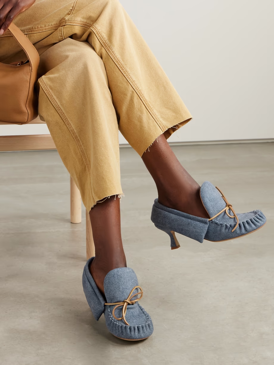 Babush bow-detailed denim pumps Babush bow-detailed denim pumps