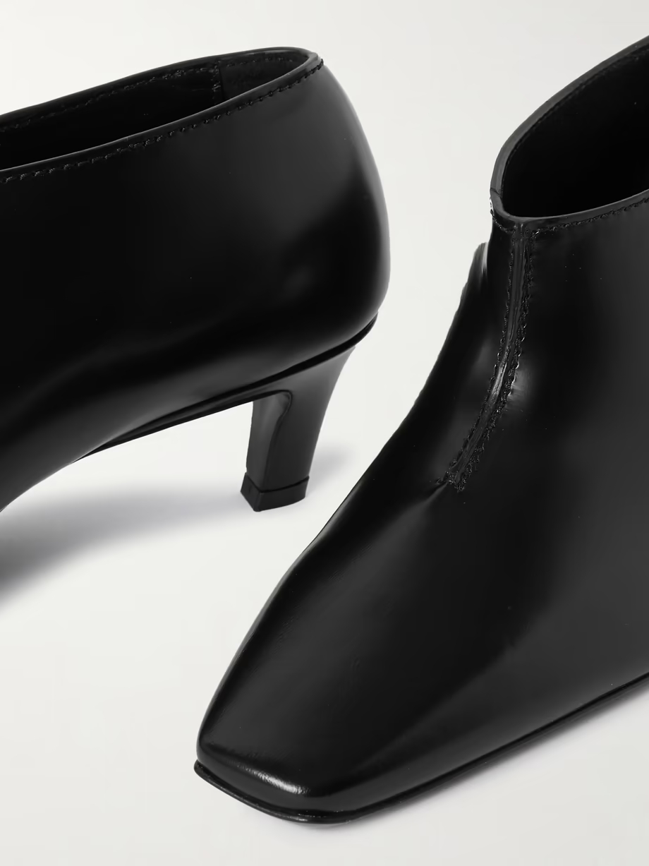 The Wide Shaft glossed-leather ankle boots The Wide Shaft glossed-leather ankle boots