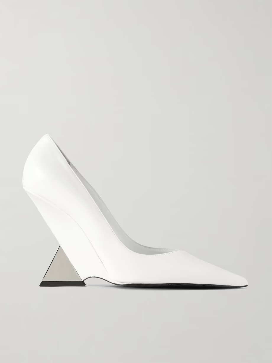 Cheope patent-leather and silver-tone pumps Cheope patent-leather and silver-tone pumps