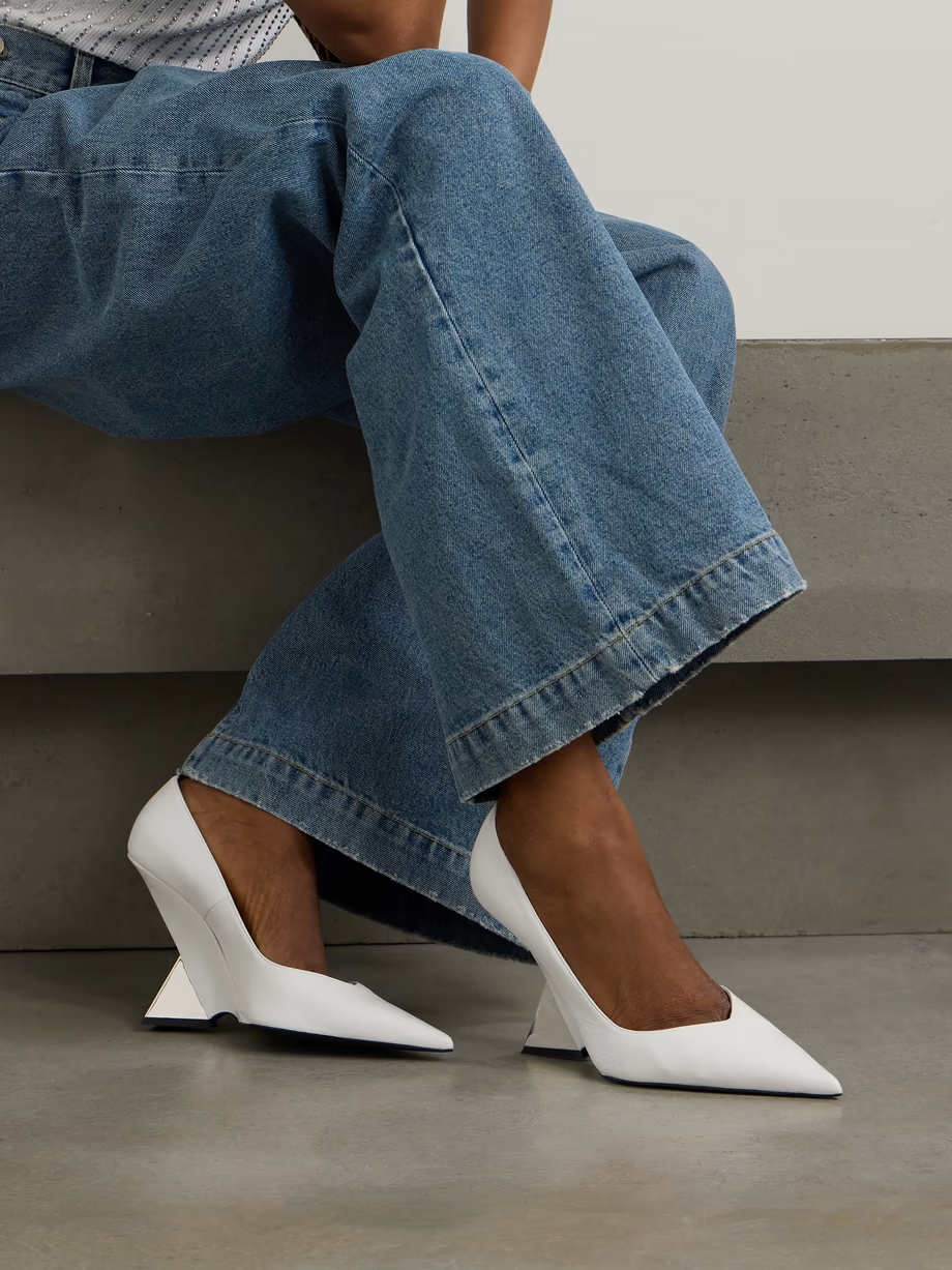 Cheope patent-leather and silver-tone pumps Cheope patent-leather and silver-tone pumps