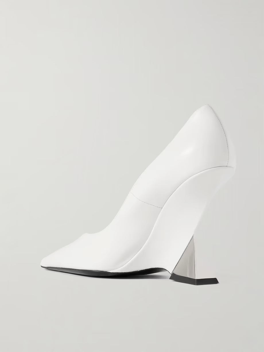 Cheope patent-leather and silver-tone pumps Cheope patent-leather and silver-tone pumps