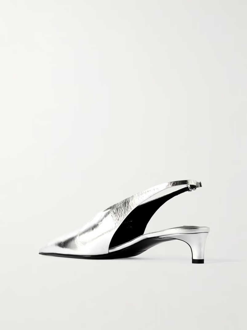 Metallic leather slingback pumps Metallic leather slingback pumps