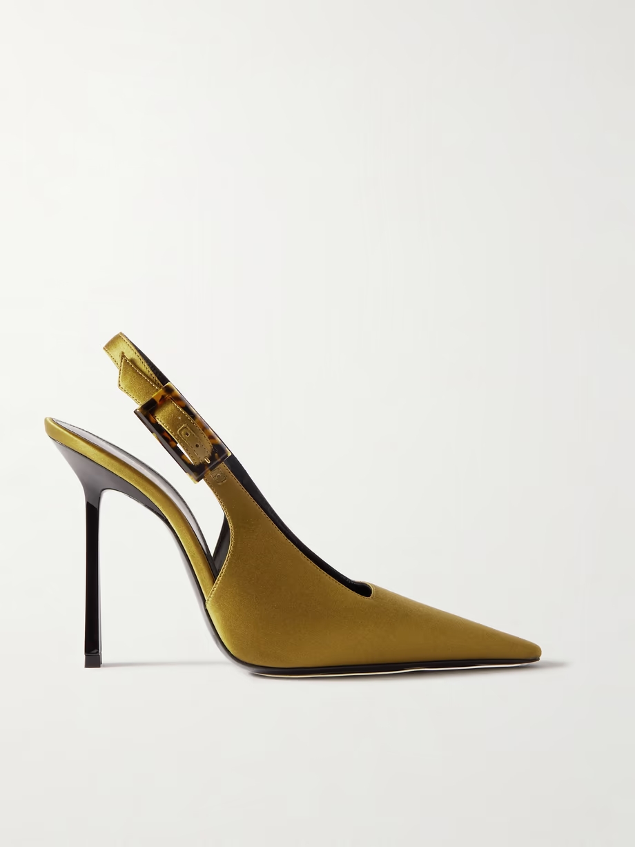Climax satin slingback point-toe pumps Climax satin slingback point-toe pumps