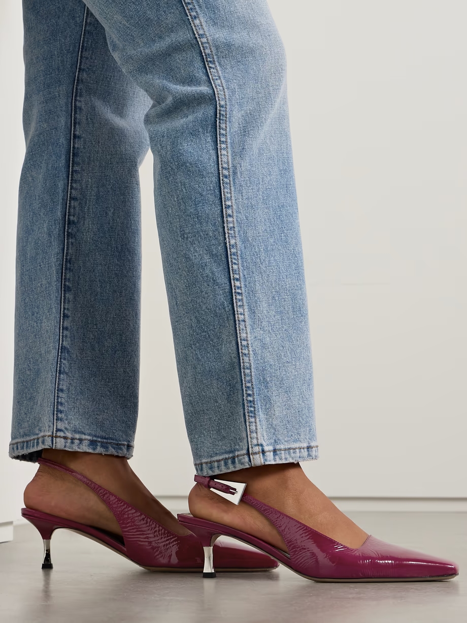 Bettina patent-leather slingback pumps Bettina patent-leather slingback pumps