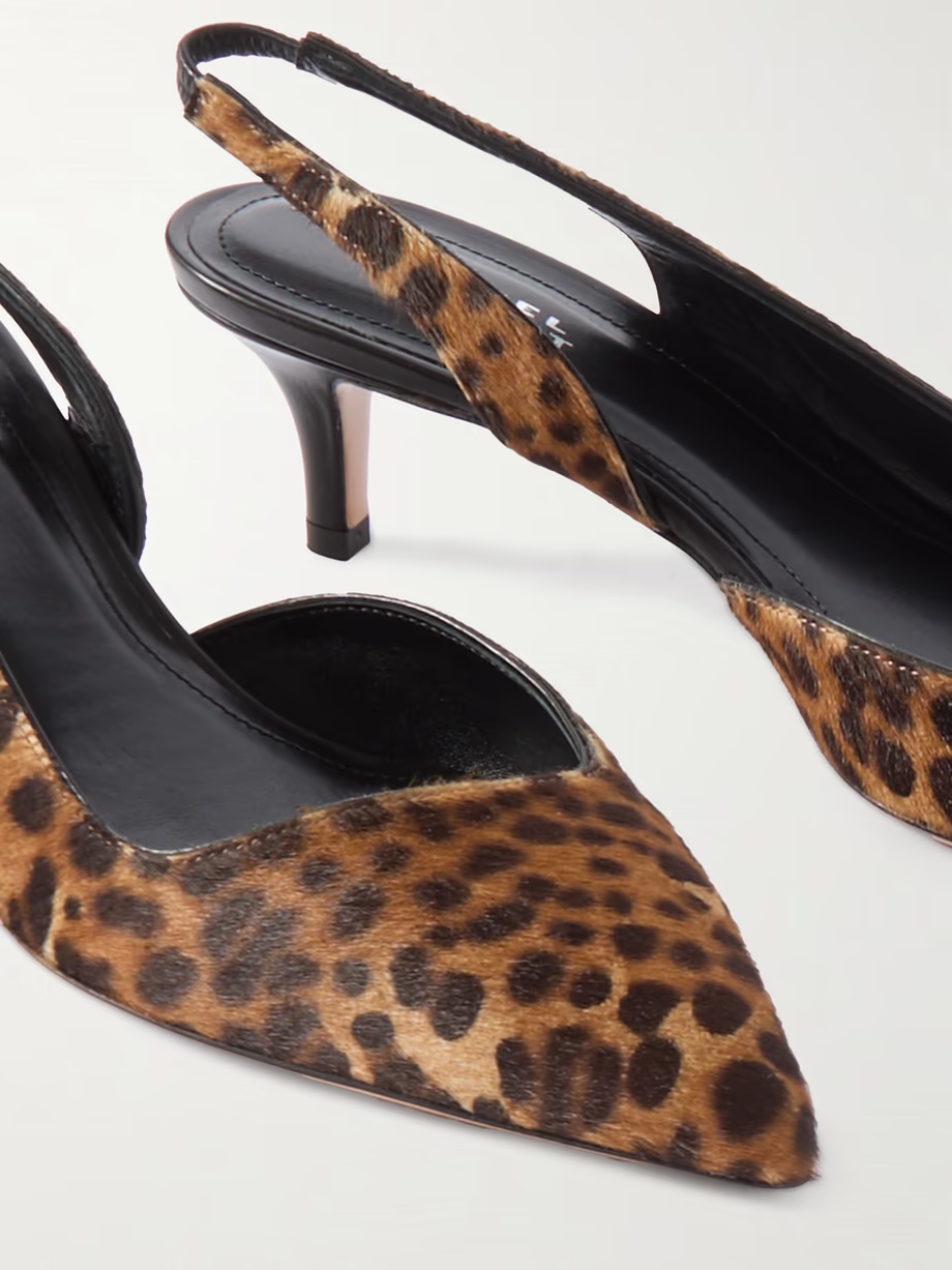 Piery leopard-print calf hair slingback pumps Piery leopard-print calf hair slingback pumps
