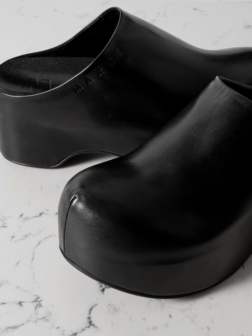 Sabot leather platform clogs Sabot leather platform clogs
