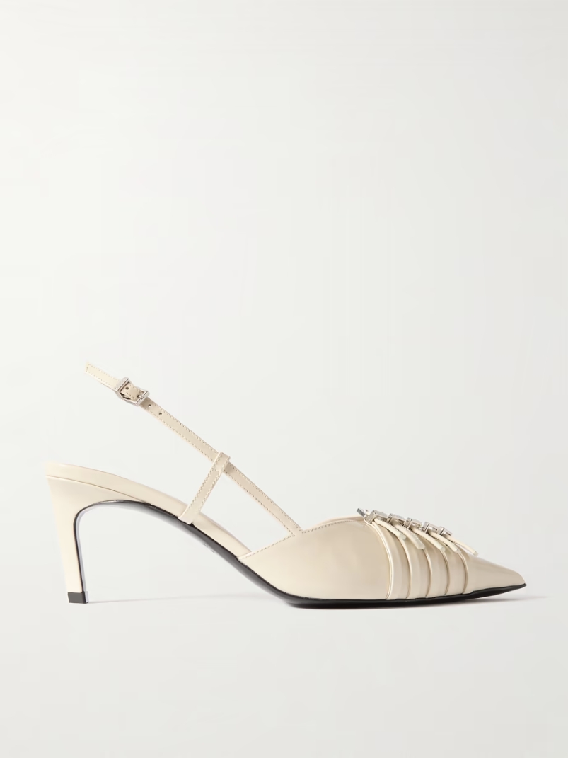 Seraphine buckled leather slingback pumps Seraphine buckled leather slingback pumps