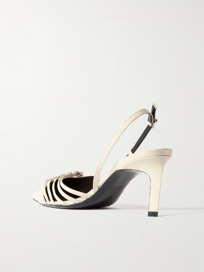 Seraphine buckled leather slingback pumps Seraphine buckled leather slingback pumps