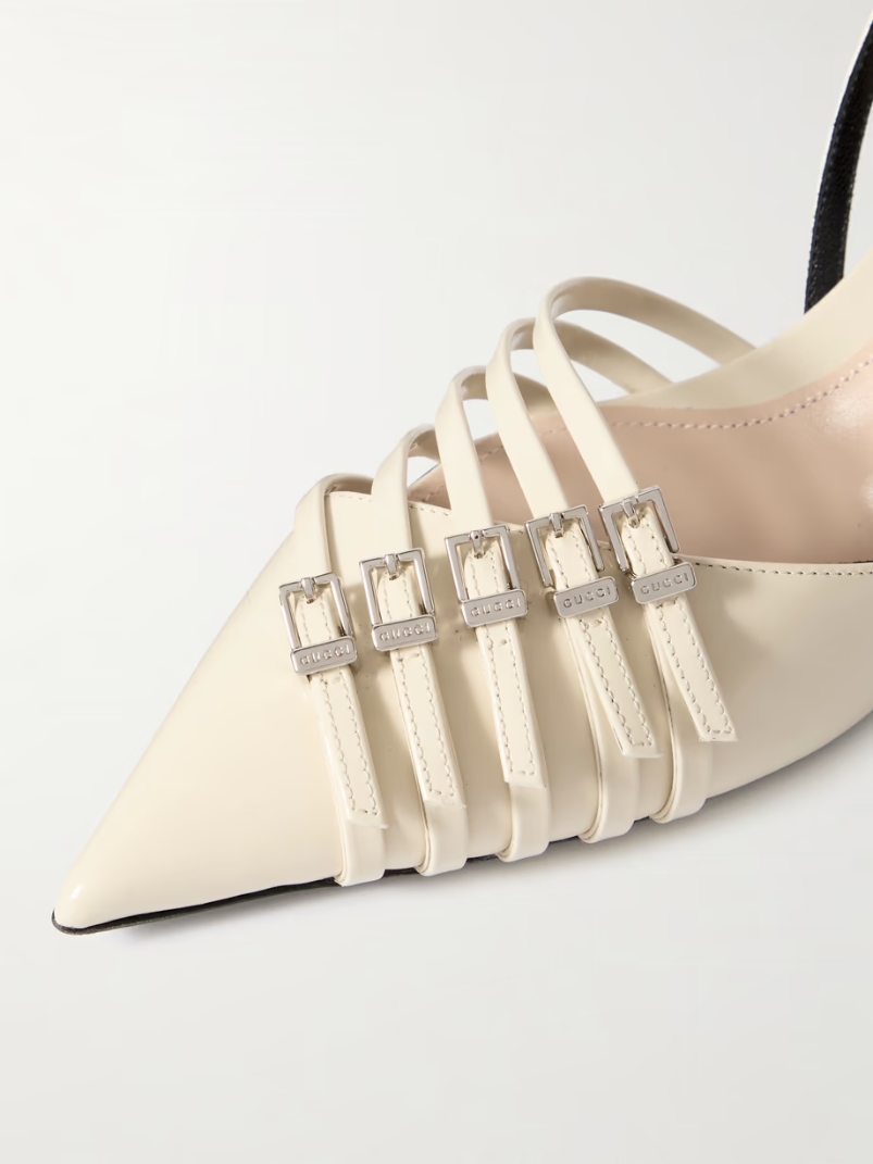 Seraphine buckled leather slingback pumps Seraphine buckled leather slingback pumps