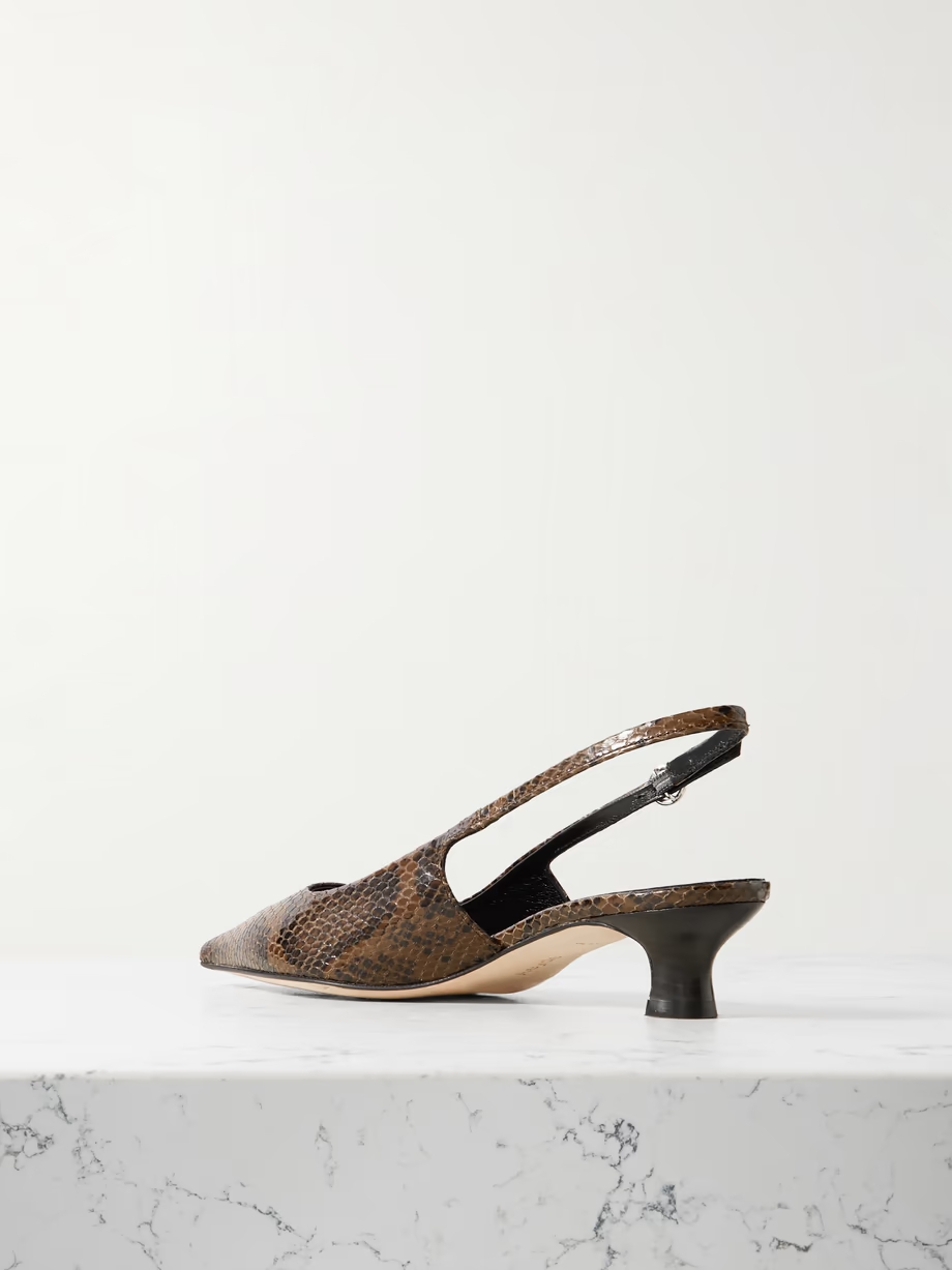 Catrina snake-effect leather slingback pumps Catrina snake-effect leather slingback pumps
