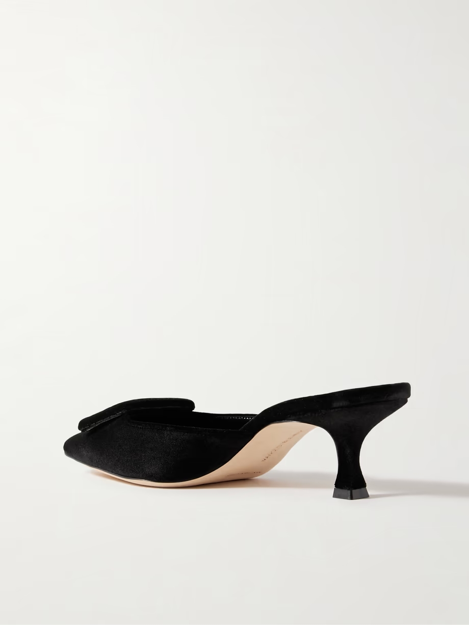 Maysale 50 buckled velvet mules Maysale 50 buckled velvet mules