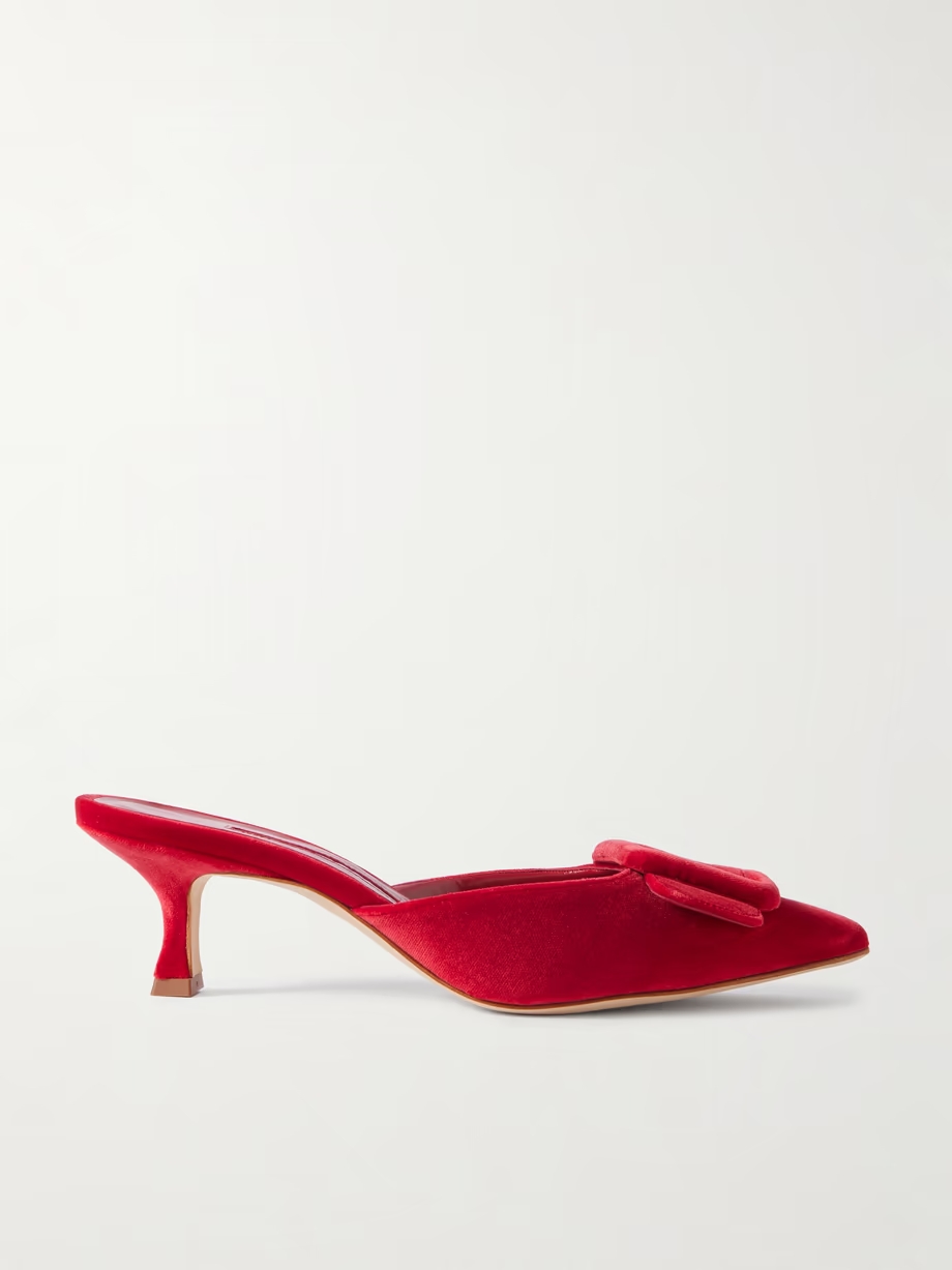 Maysale 50 buckled velvet mules Maysale 50 buckled velvet mules
