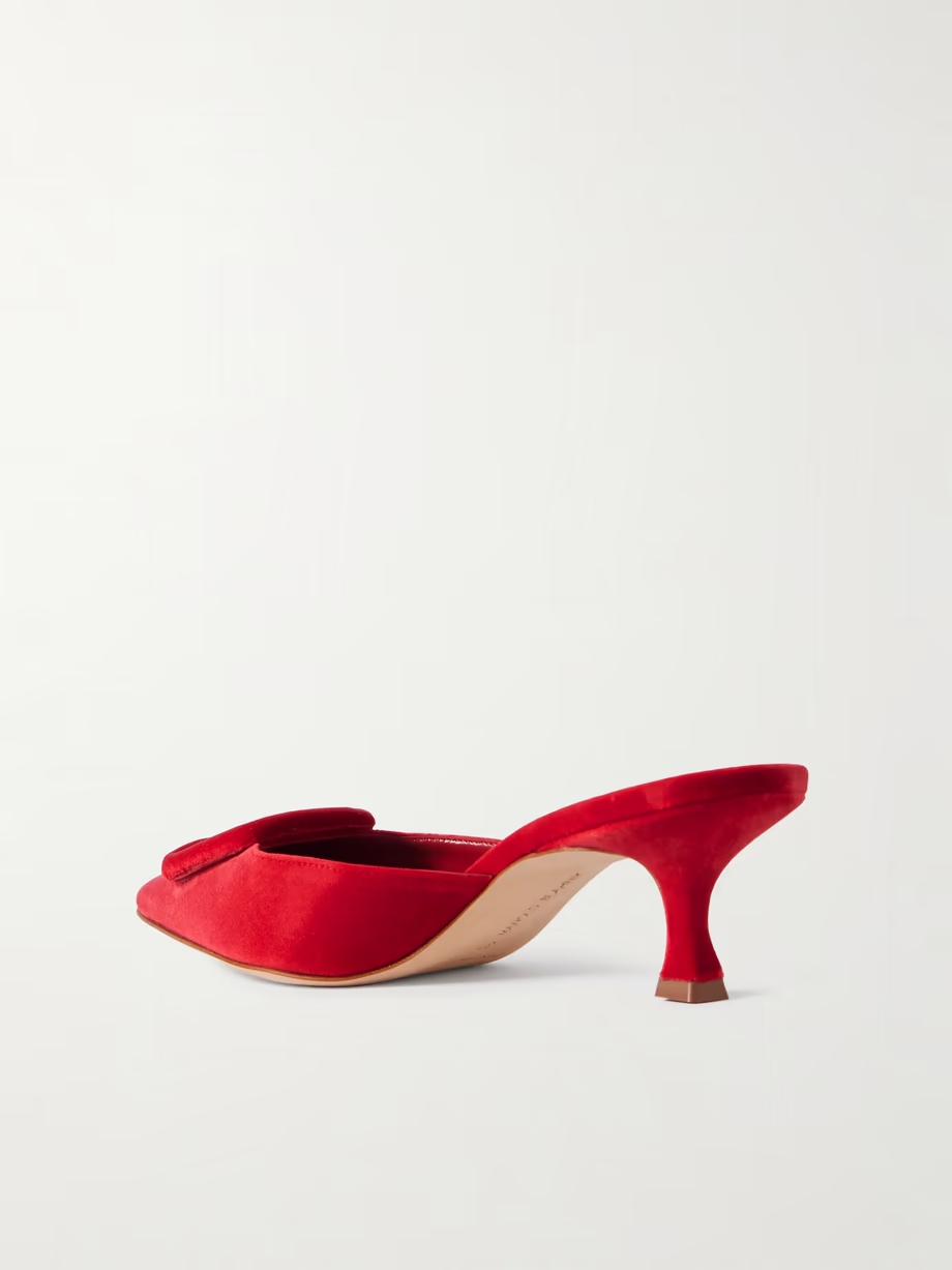 Maysale 50 buckled velvet mules Maysale 50 buckled velvet mules
