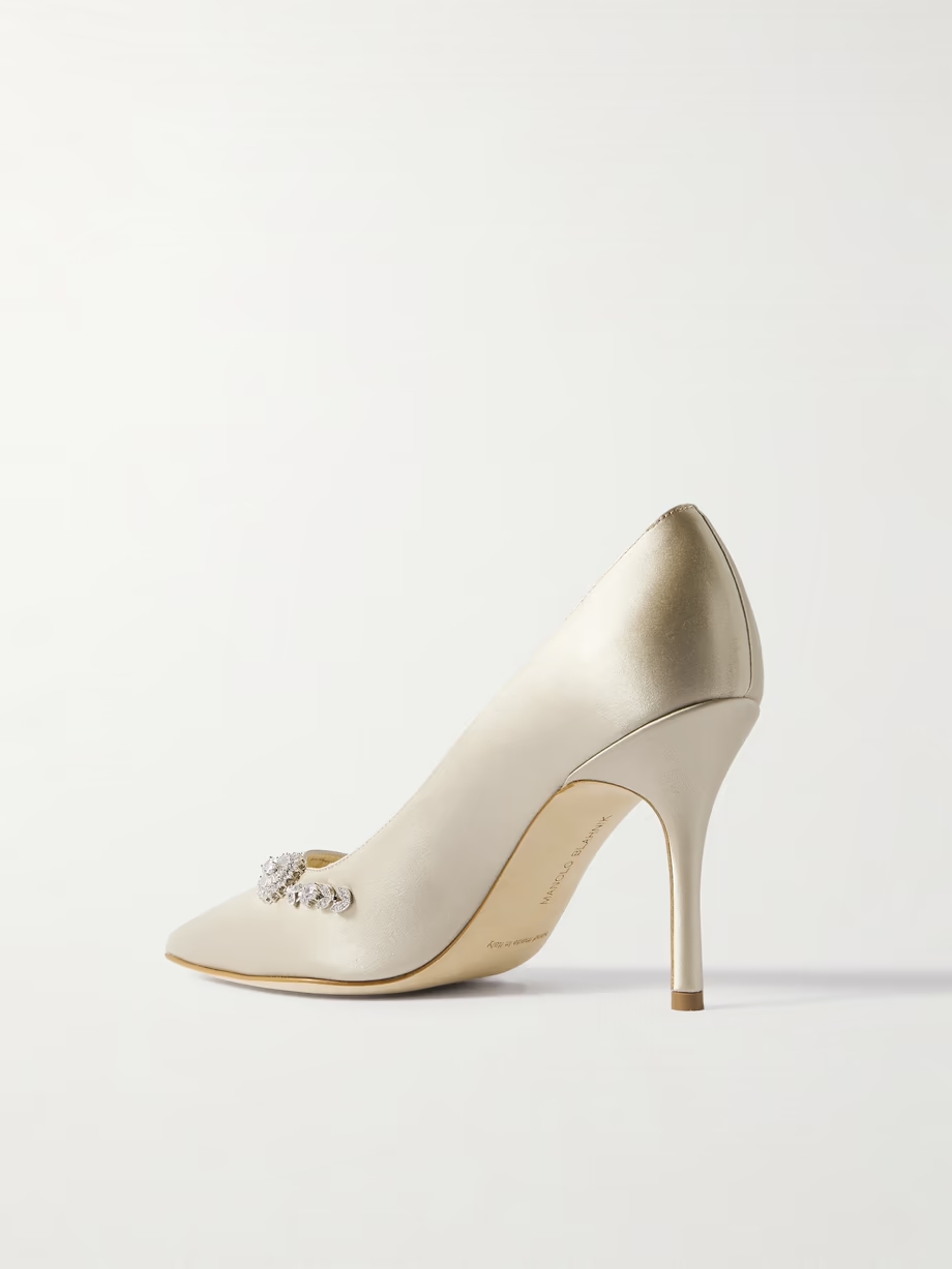 Lamikpump 90 crystal-embellished satin pumps Lamikpump 90 crystal-embellished satin pumps
