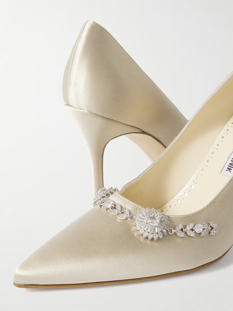 Lamikpump 90 crystal-embellished satin pumps Lamikpump 90 crystal-embellished satin pumps