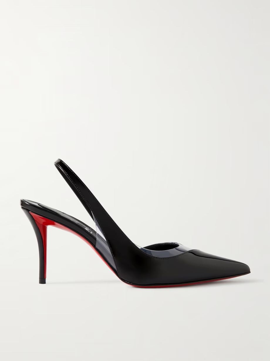 Posticha 80 patent-leather and PVC slingback pumps Posticha 80 patent-leather and PVC slingback pumps