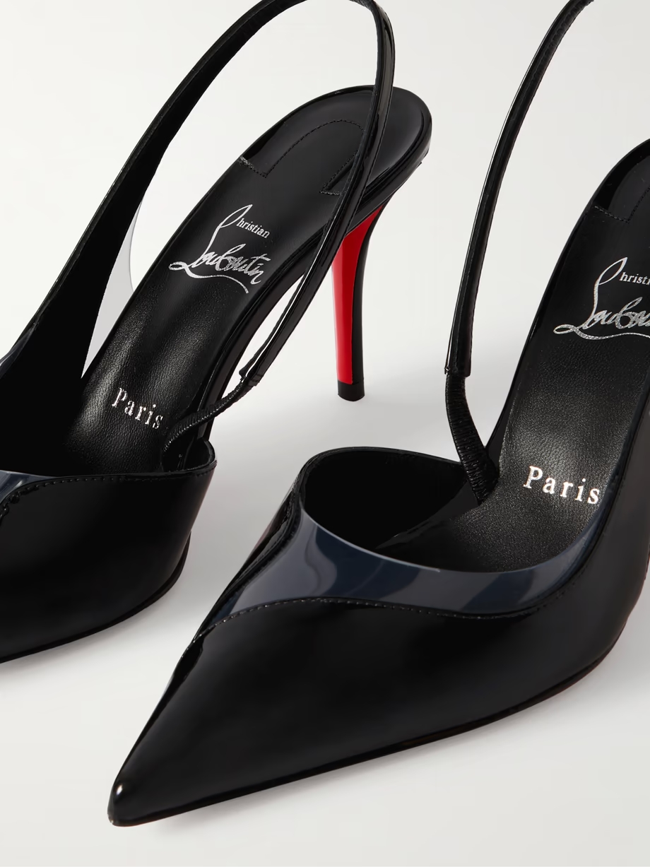 Posticha 80 patent-leather and PVC slingback pumps Posticha 80 patent-leather and PVC slingback pumps