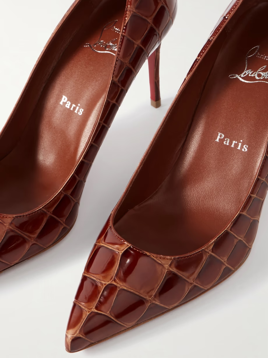 Croc-effect patent-leather pumps Croc-effect patent-leather pumps