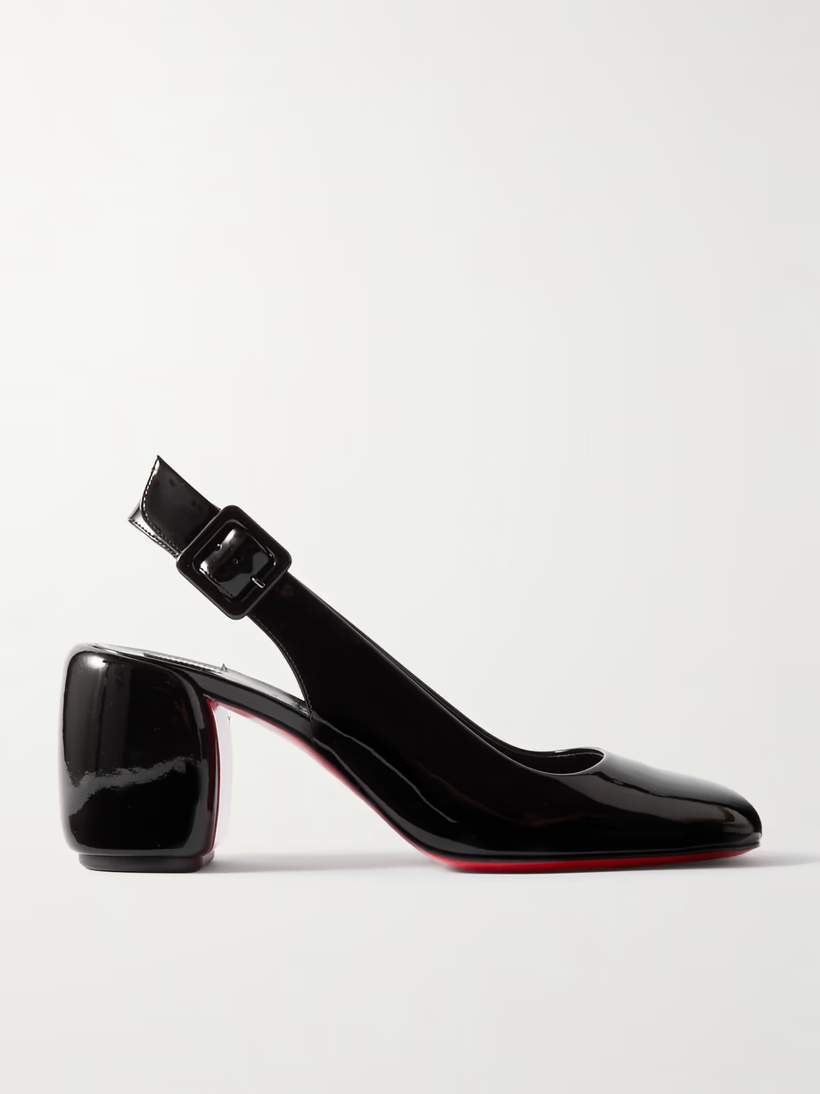 Minny Sling 70 patent leather slingback sandals Minny Sling 70 patent leather slingback sandals