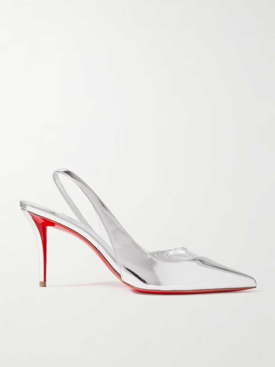 Posticha 80 metallic leather and PVC slingback pumps Posticha 80 metallic leather and PVC slingback pumps
