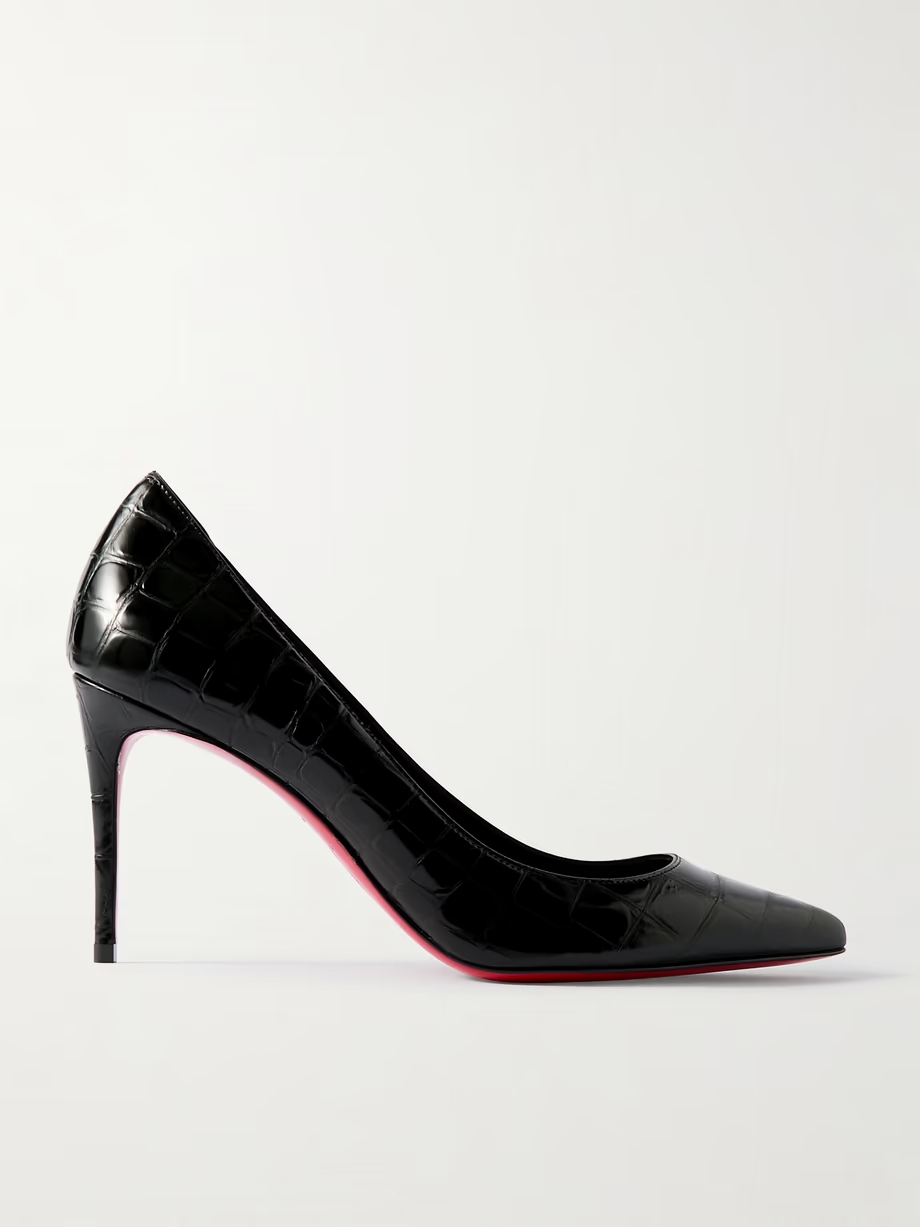 Croc-effect patent-leather pumps Croc-effect patent-leather pumps