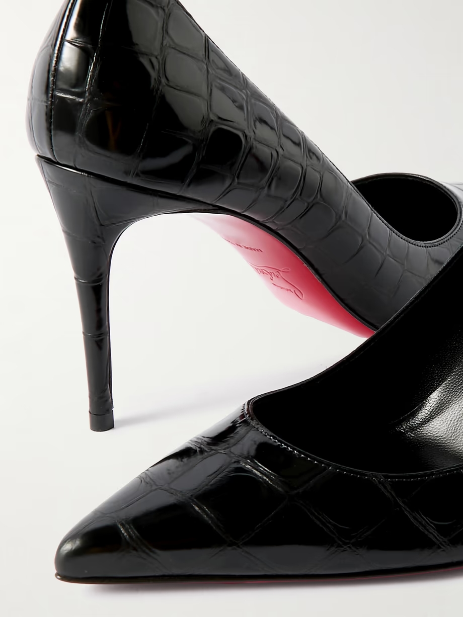 Croc-effect patent-leather pumps Croc-effect patent-leather pumps