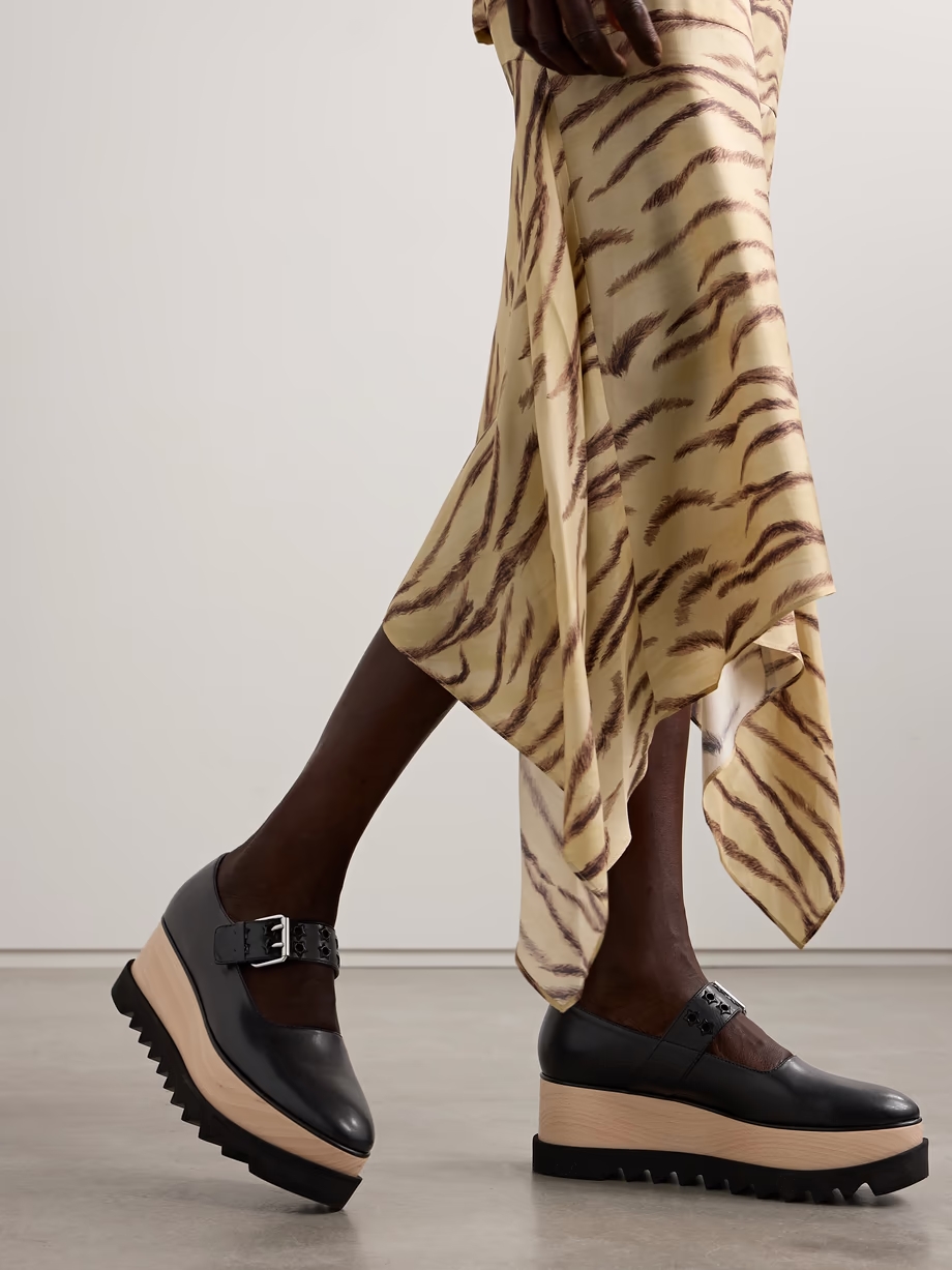 Elyse vegetarian glossed-leather platform Mary Janes Elyse vegetarian glossed-leather platform Mary Janes