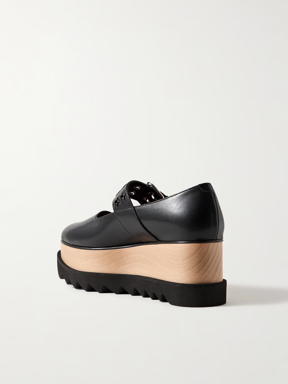 Elyse vegetarian glossed-leather platform Mary Janes Elyse vegetarian glossed-leather platform Mary Janes