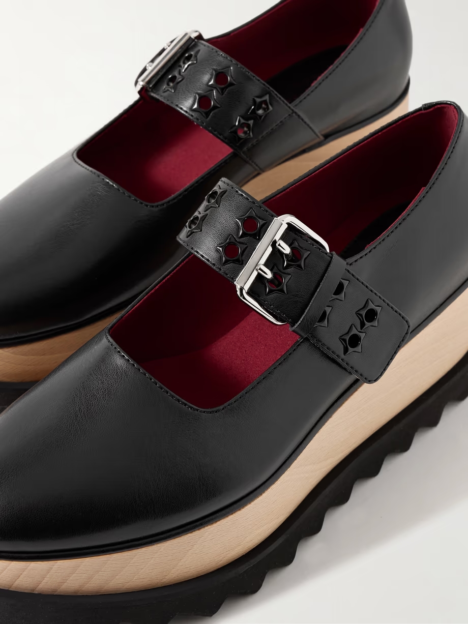 Elyse vegetarian glossed-leather platform Mary Janes Elyse vegetarian glossed-leather platform Mary Janes