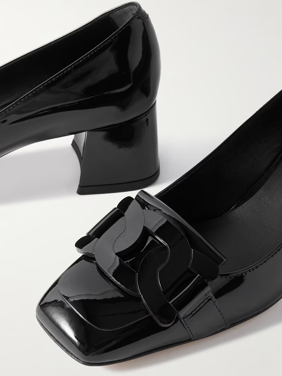 Embellished patent-leather pumps Embellished patent-leather pumps
