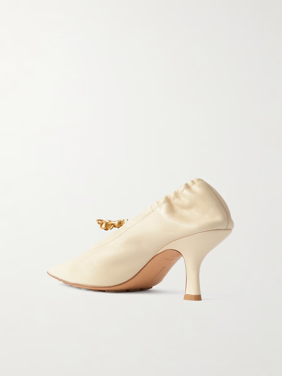 Melbourne embellished glossed crinkled-leather pumps Melbourne embellished glossed crinkled-leather pumps
