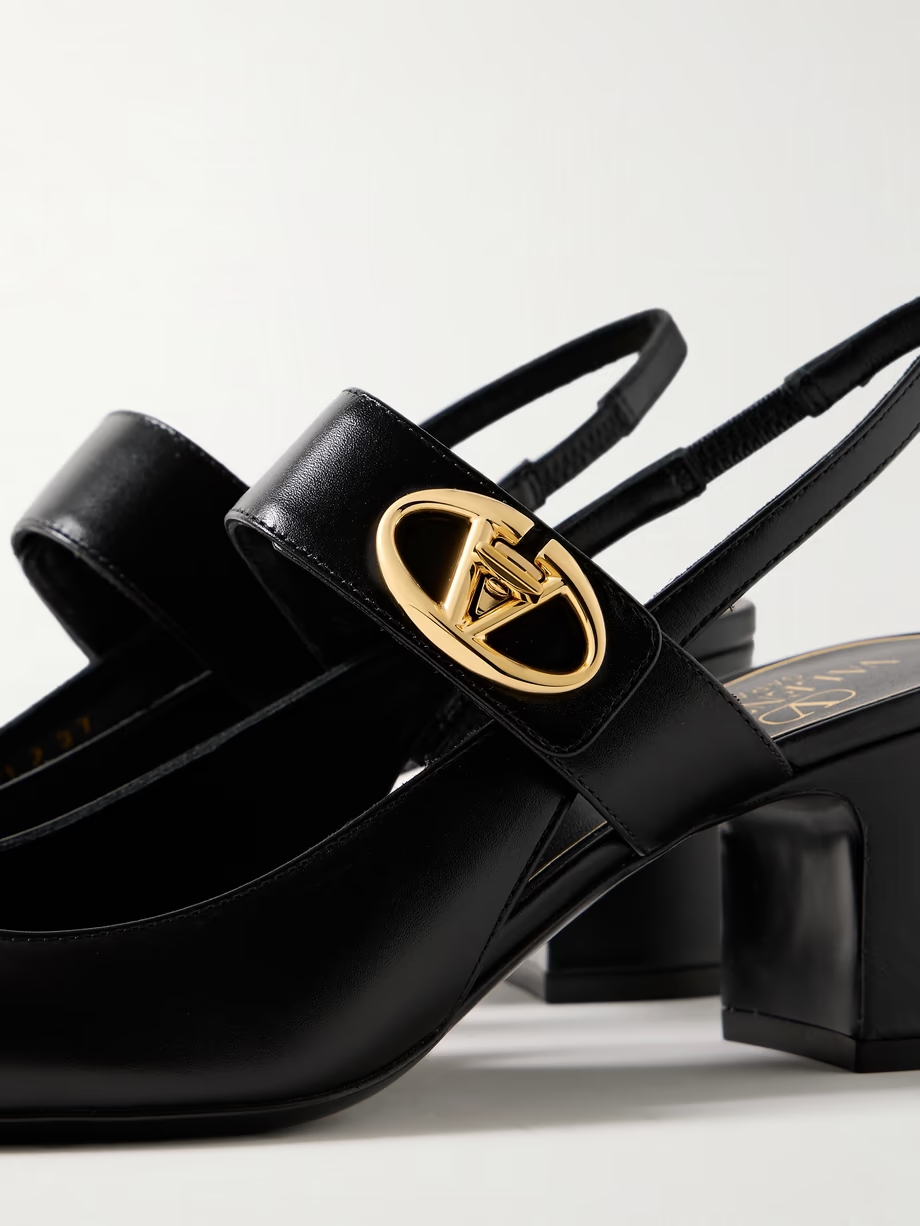 VLOGO 60 embellished leather slingback pumps VLOGO 60 embellished leather slingback pumps