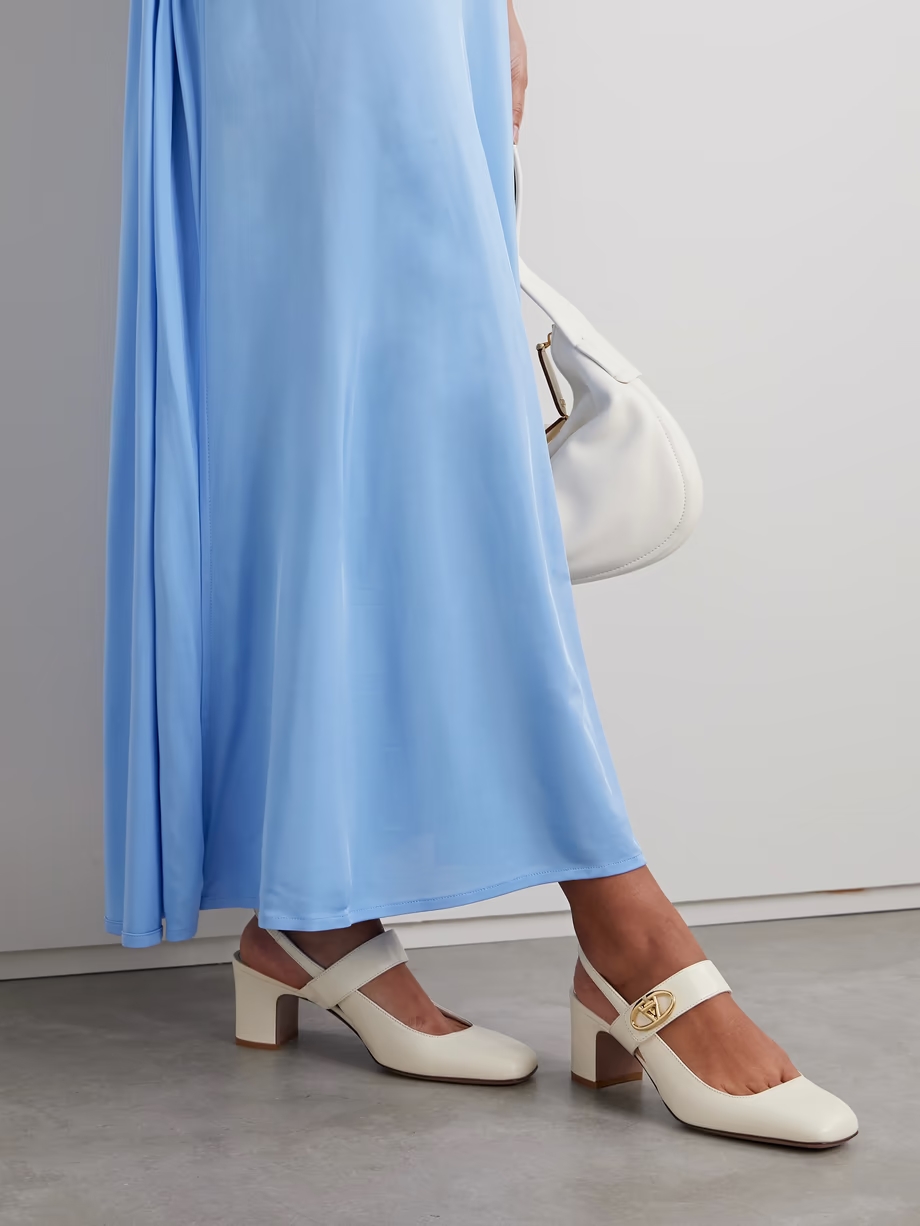 VLOGO 60 embellished leather slingback pumps VLOGO 60 embellished leather slingback pumps