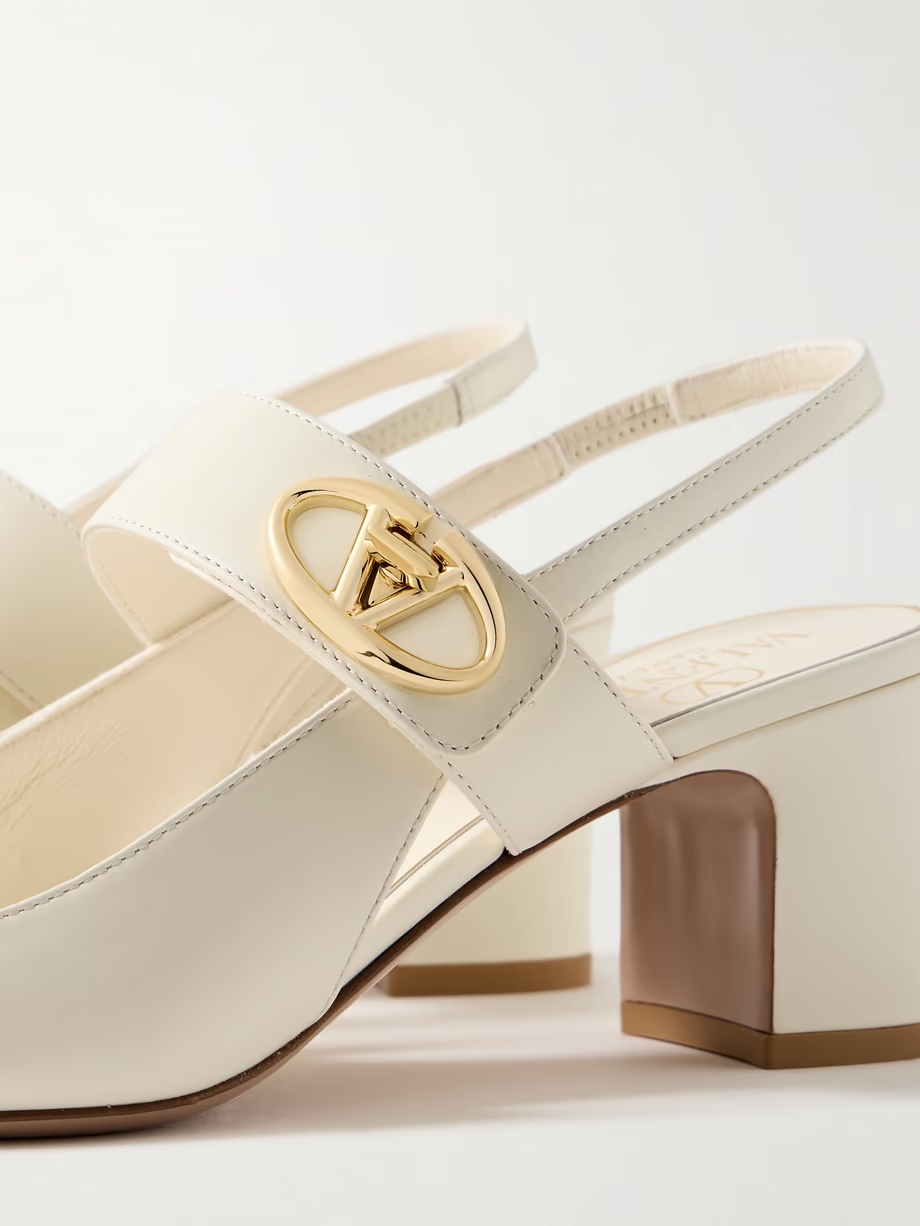 VLOGO 60 embellished leather slingback pumps VLOGO 60 embellished leather slingback pumps