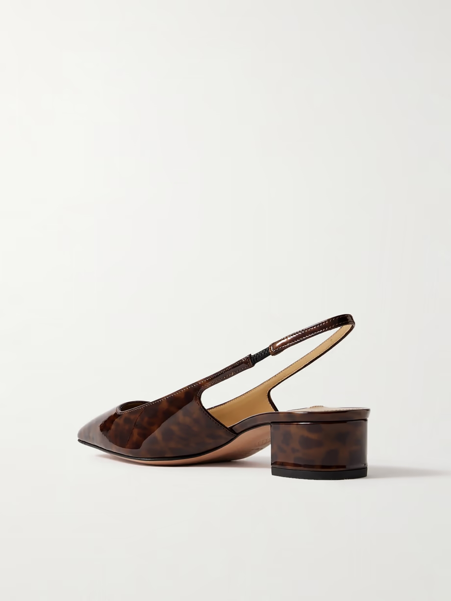 Ginza 35 printed patent-leather slingback pumps Ginza 35 printed patent-leather slingback pumps