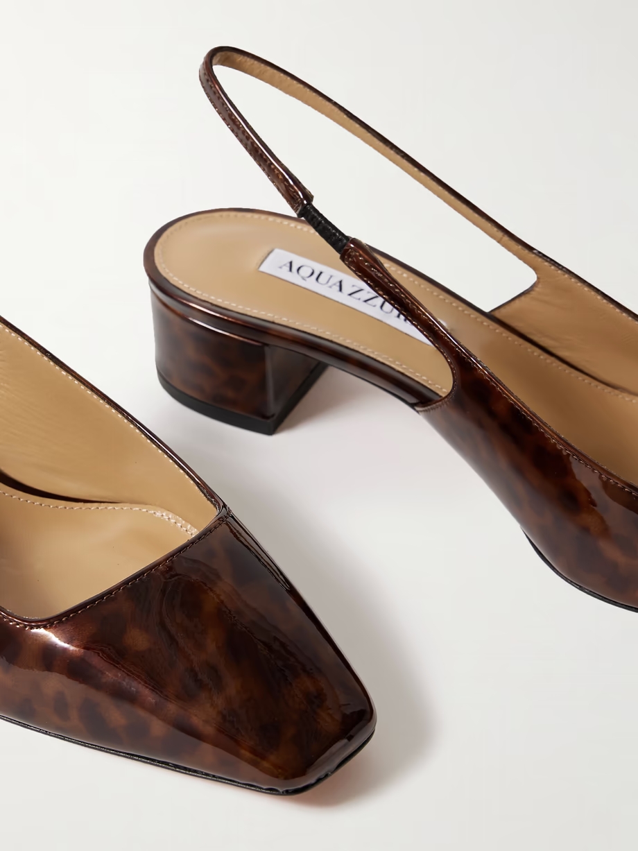 Ginza 35 printed patent-leather slingback pumps Ginza 35 printed patent-leather slingback pumps