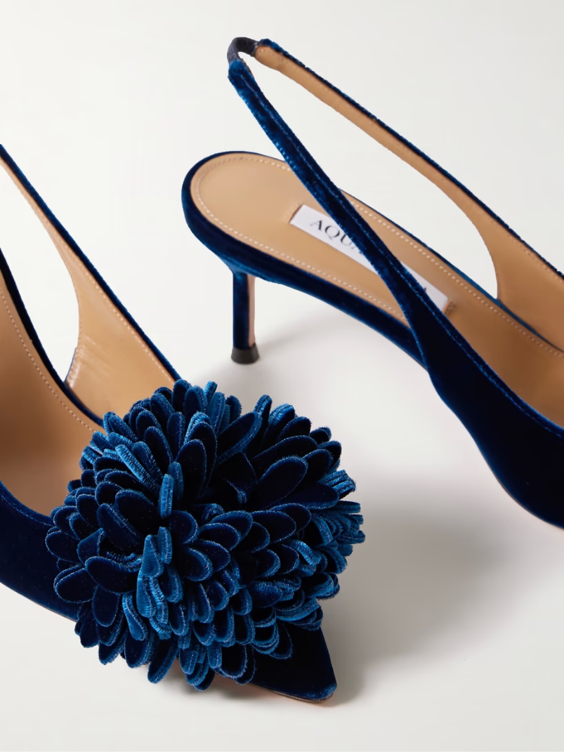 Couturier 65 pompom-embellished velvet slingback pumps Couturier 65 pompom-embellished velvet slingback pumps