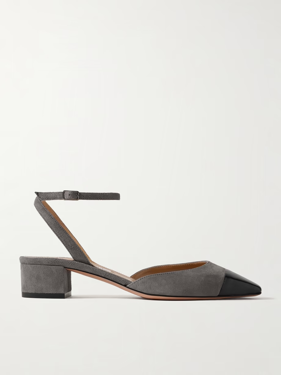 French Flirt 35 leather-trimmed suede pumps French Flirt 35 leather-trimmed suede pumps