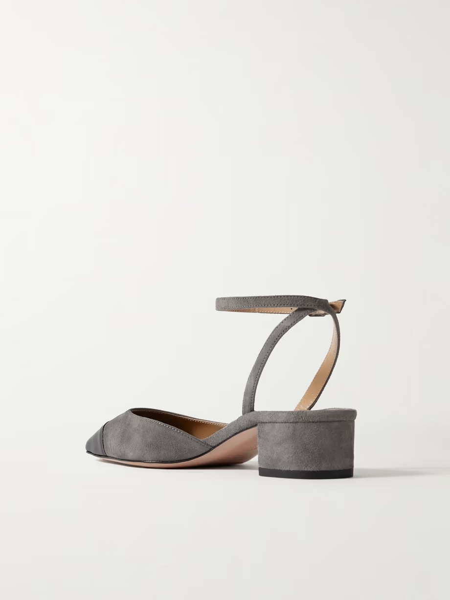 French Flirt 35 leather-trimmed suede pumps French Flirt 35 leather-trimmed suede pumps