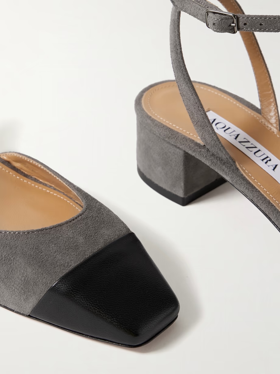 French Flirt 35 leather-trimmed suede pumps French Flirt 35 leather-trimmed suede pumps